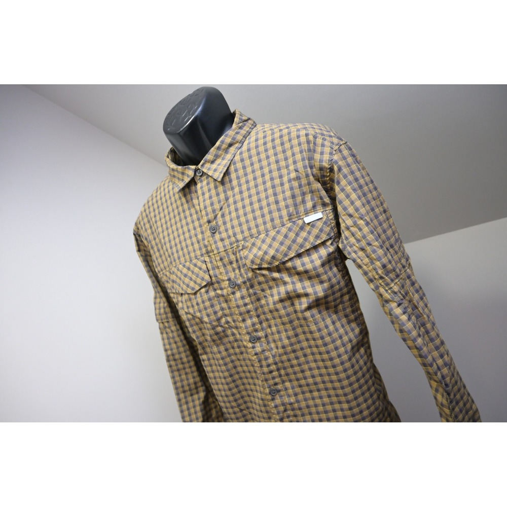 Columbia Button Up Shirt Mens Large Vented Plaid Omni-Shade Outdoor Excellent